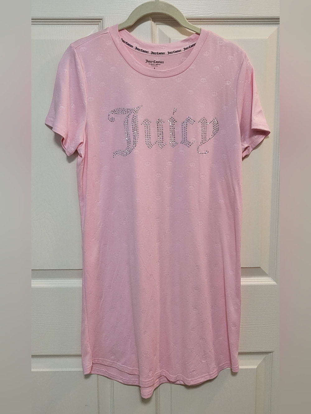NEW Juicy Couture Light Pink Rhinestone Logo Sleep Shirt